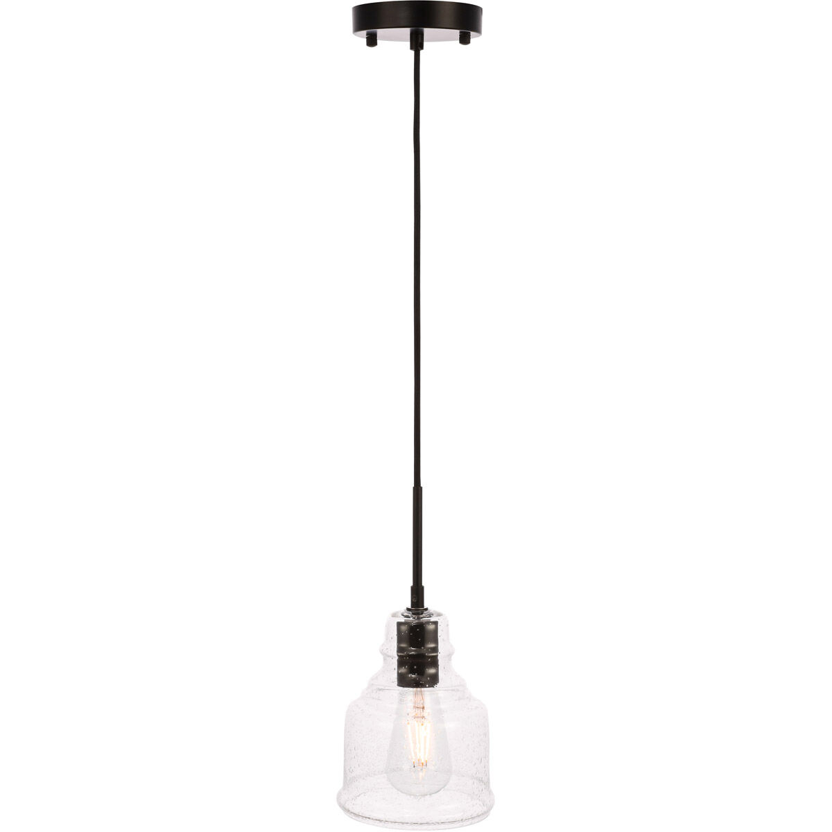 Pierce 1 Light 6 inch Black Pendant Ceiling Light