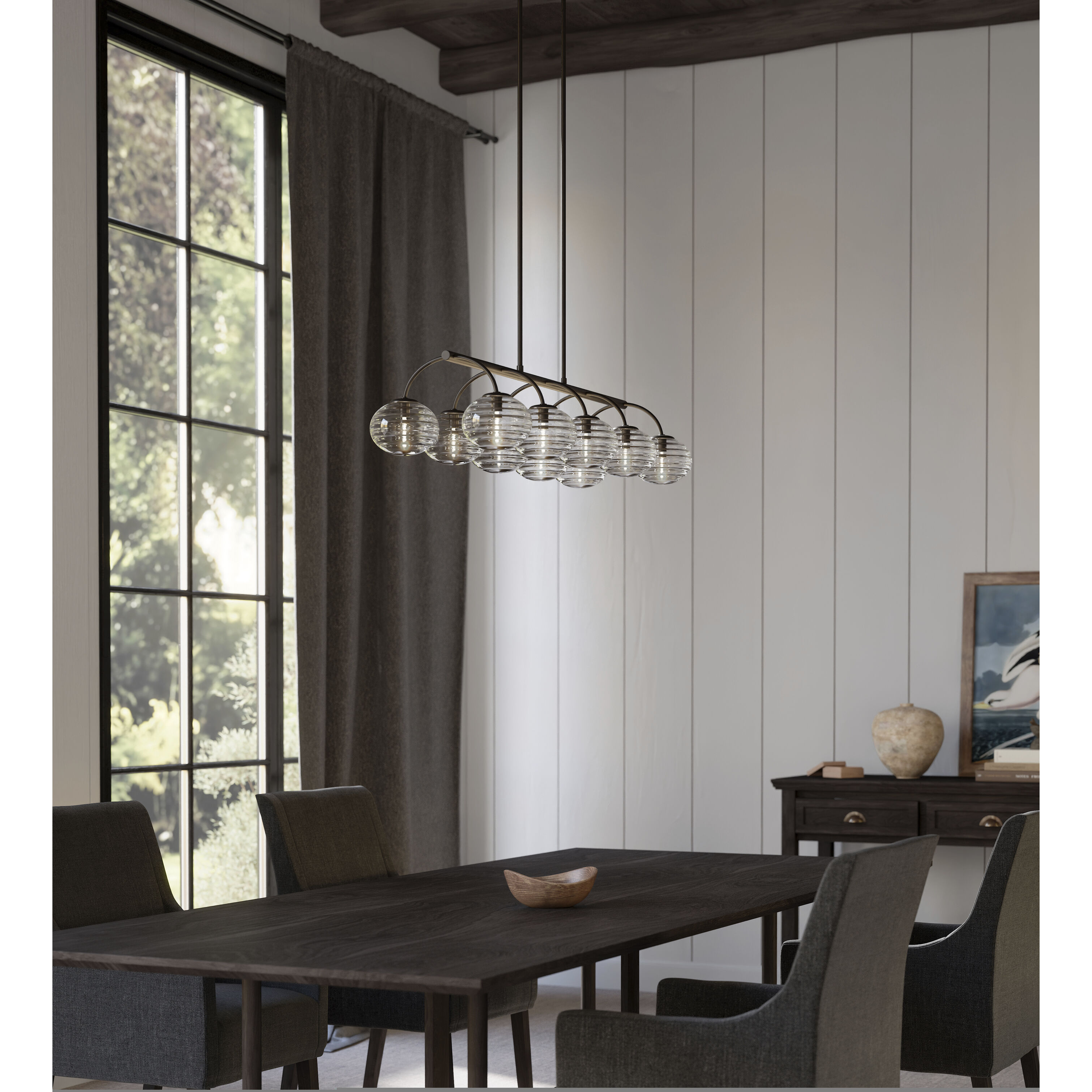 Lenora 10 Light 47 inch Dark Bronze Linear Chandelier Ceiling Light