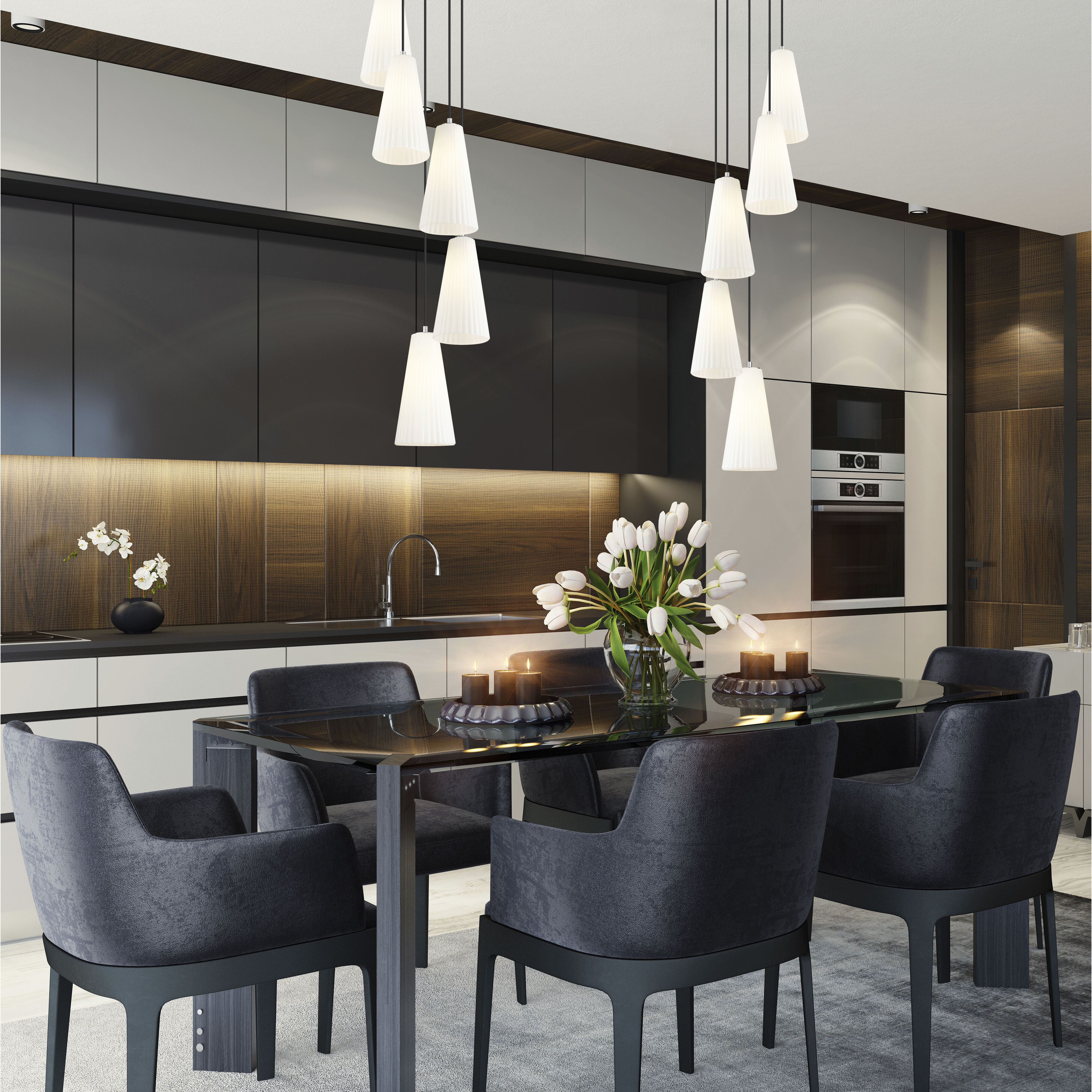 Farrell 5 Light 12 inch Brushed Nickel Chandelier Ceiling Light