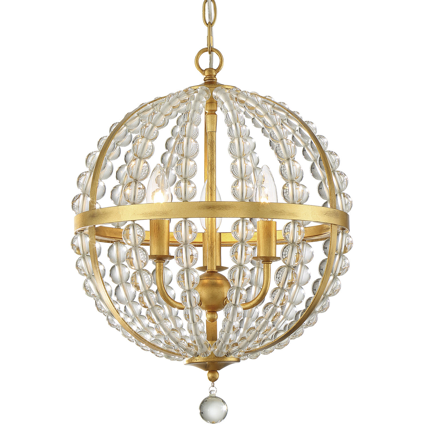 Roxy 3 Light 14 inch Antique Gold Mini Chandelier Ceiling Light
