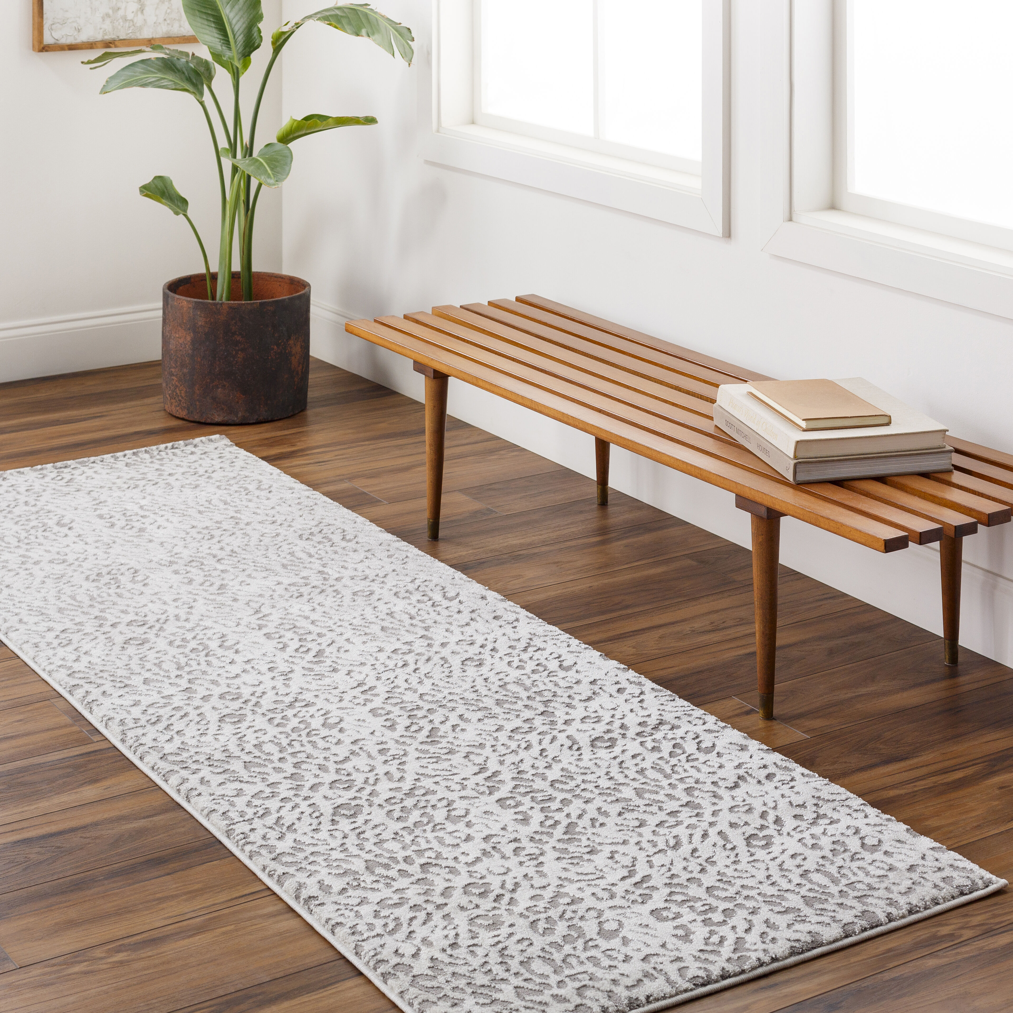 Tibetan 91 X 31 inch Charcoal Rug, Runner