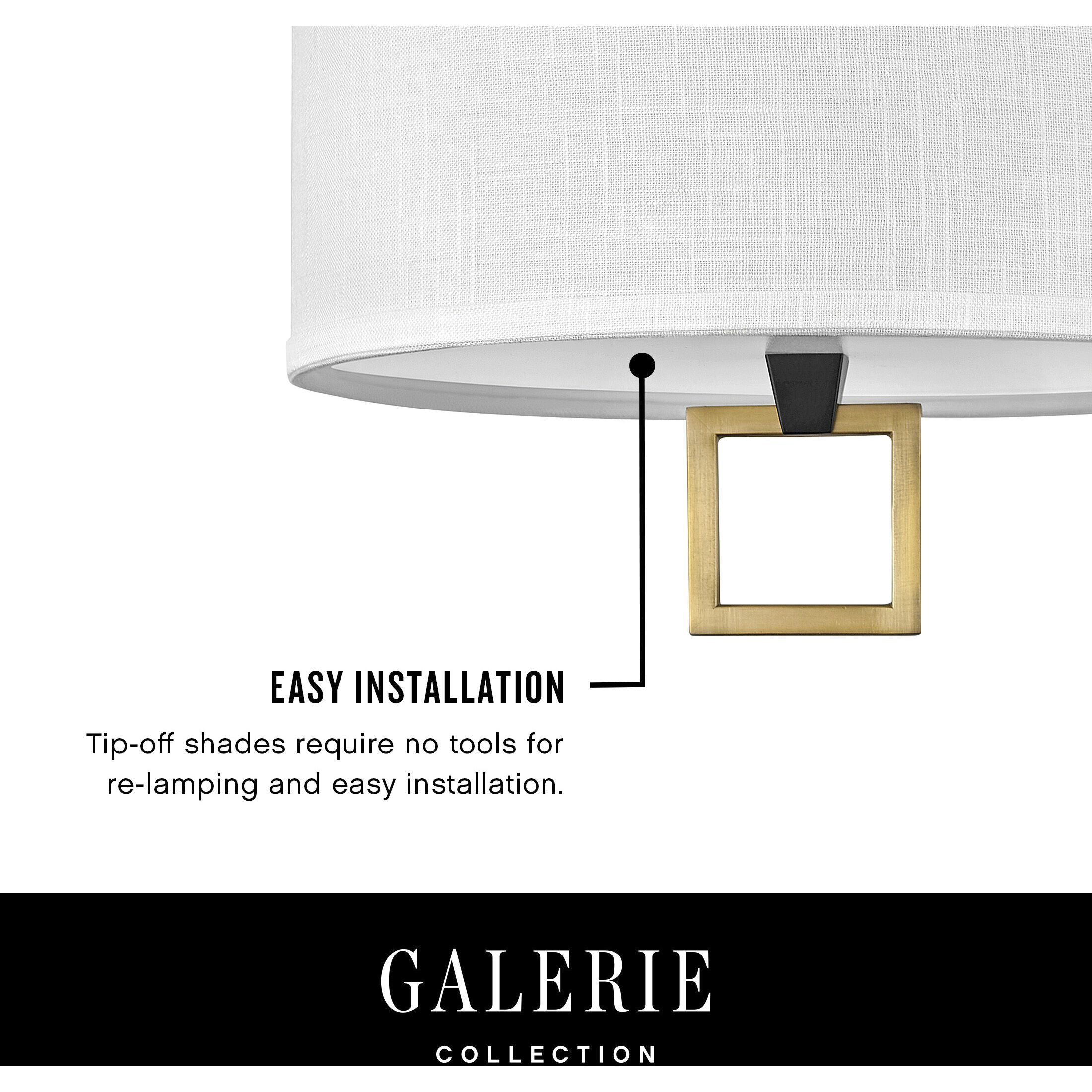 Galerie Link 4 Light 23.75 inch Black with Heritage Brass Indoor Semi-Flush Mount Ceiling Light