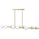 Selene LED 55 inch Lacquered Brass Chandelier Ceiling Light in Swirled, Linear & Oval