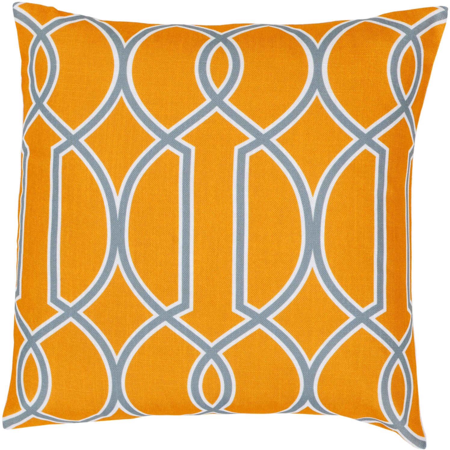 Taylor 22 X 22 inch White/Medium Gray/Orange Accent Pillow