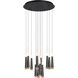Comet LED 24 inch Satin Dark Gray and Brushed Champagne Chandelier Ceiling Light