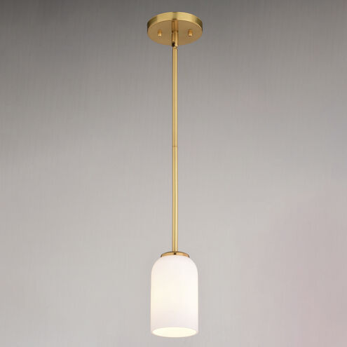 Shelby LED 5.25 inch Natural Brass Mini Pendant Ceiling Light