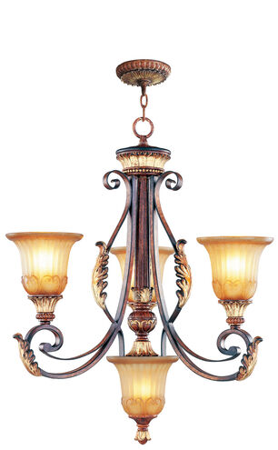 Villa Verona 4 Light 24 inch Verona Bronze with Aged Gold Leaf Accents Chandelier Ceiling Light