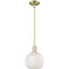 Arcadia White Mouchette 1 Light 8 inch Antique Brass Mini Pendant Ceiling Light