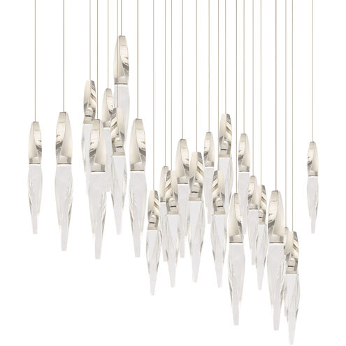 Beyond Kindjal LED 12 inch Polished Nickel Multi-Light Pendant Ceiling Light, Linear Canopy