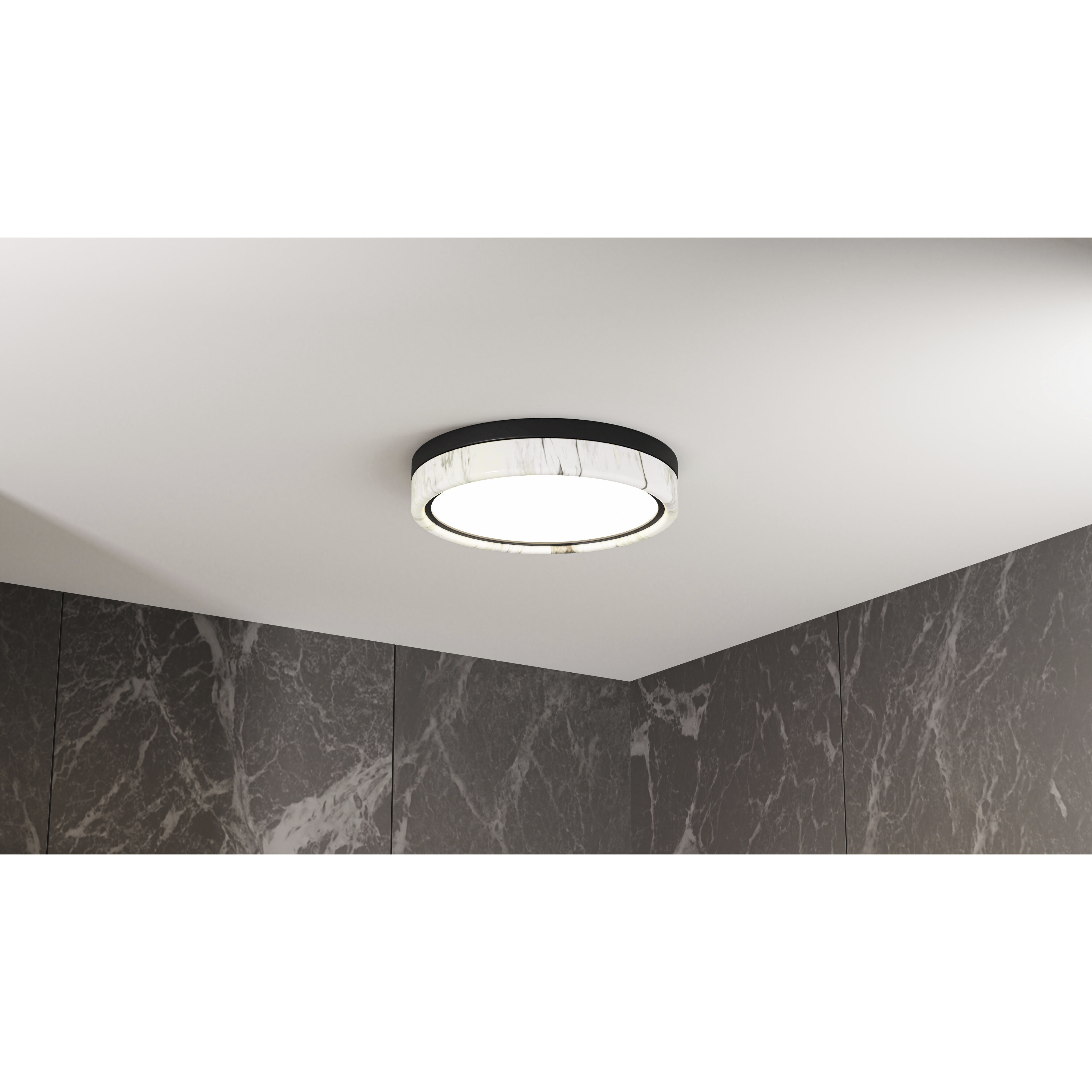 Gasper LED 16 inch Matte Black Flush Mount Ceiling Light, Medium