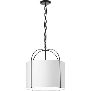 Quincy 1 Light 18 inch Black with White Pendant Ceiling Light