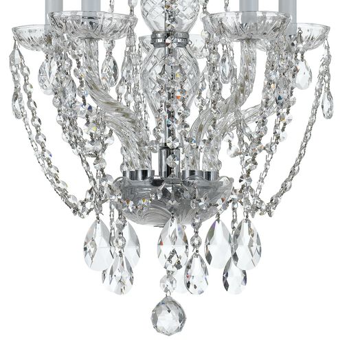 Traditional Crystal 5 Light 14 inch Polished Chrome Chandelier Ceiling Light in Clear Swarovski Strass
