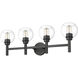 Sutton 4 Light 31.5 inch Matte Black Vanity Wall Light