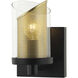 So Inclined 1 Light 5 inch Black and Gold Bath Vanity Wall Light
