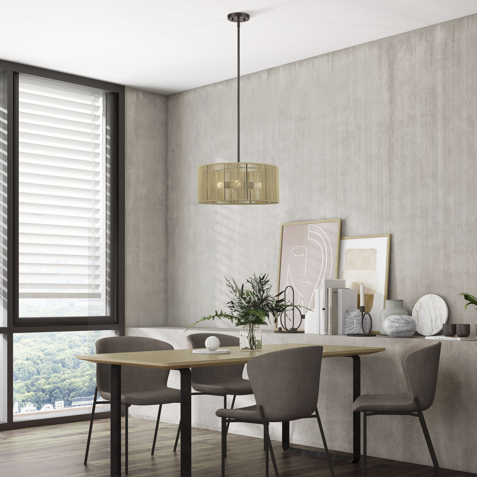 Acordia 3 Light 18 inch English Bronze Pendant Chandelier Ceiling Light