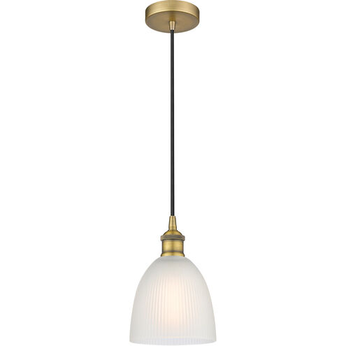 Edison Castile LED 6 inch Brushed Brass Mini Pendant Ceiling Light