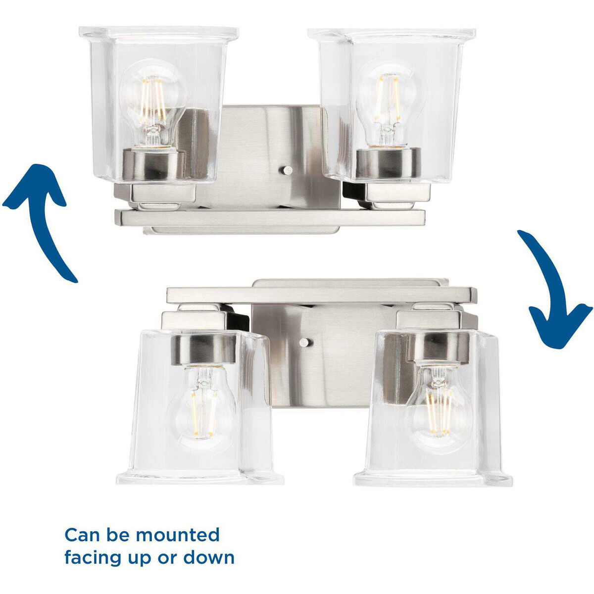 Gilmour 2 Light 12 inch Brushed Nickel Bath Vanity Wall Light