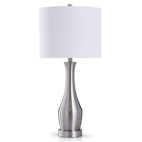 Steel 31 inch 150.00 watt Brushed Steel Table Lamp Portable Light