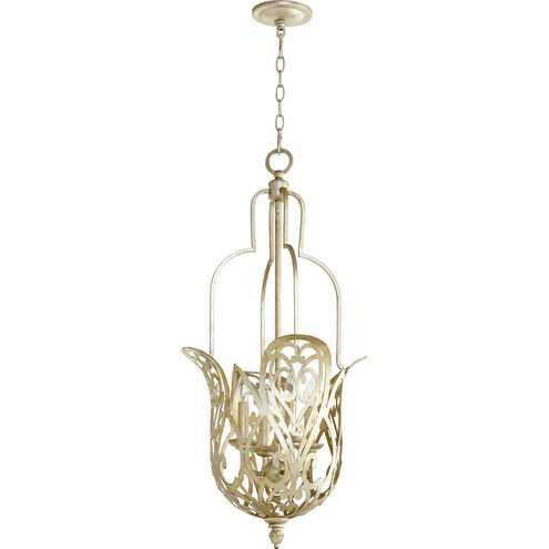 Le Monde 4 Light 15.75 inch Aged Silver Leaf Pendant Ceiling Light