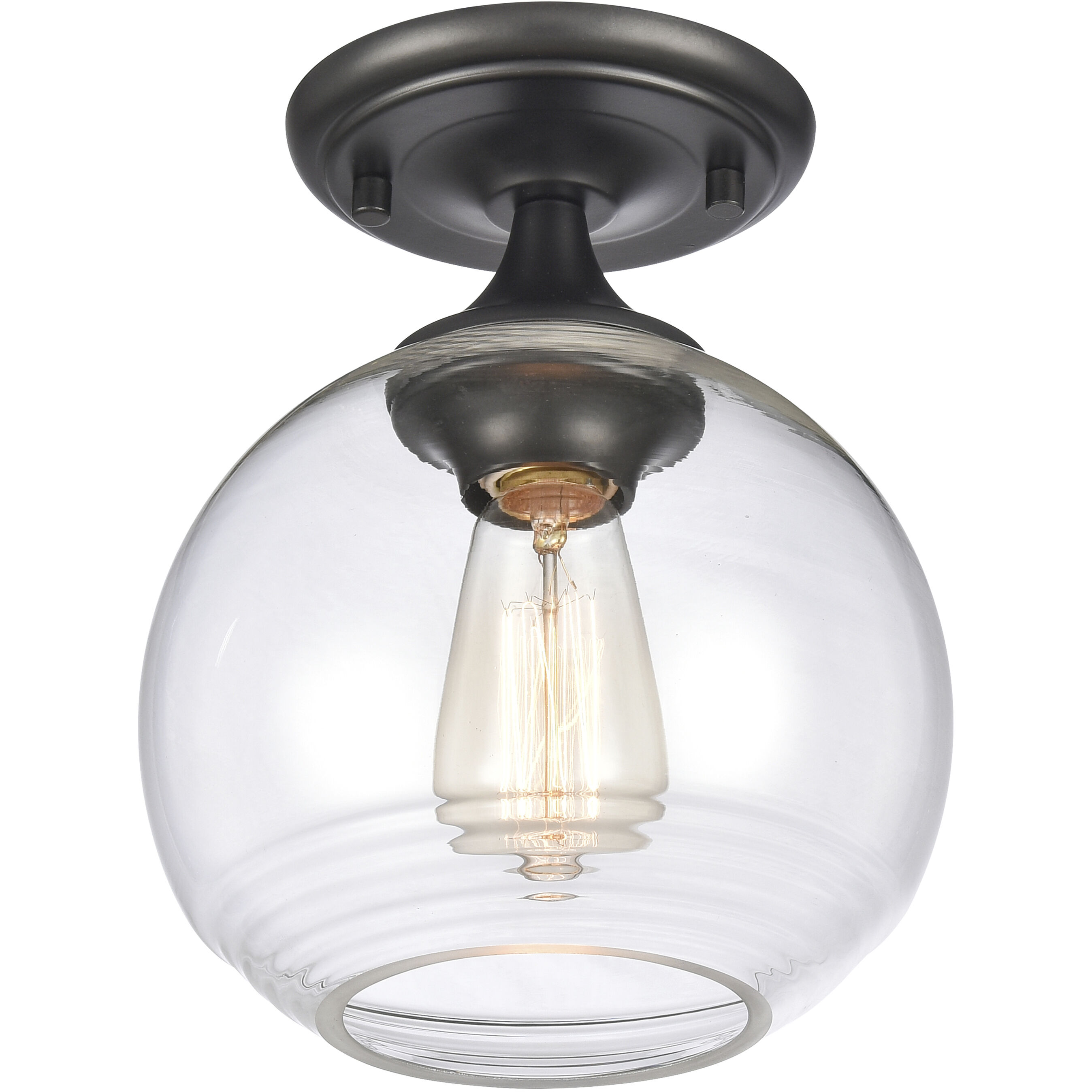 Angie 1 Light 8 inch Matte Black Semi Flush Mount Ceiling Light