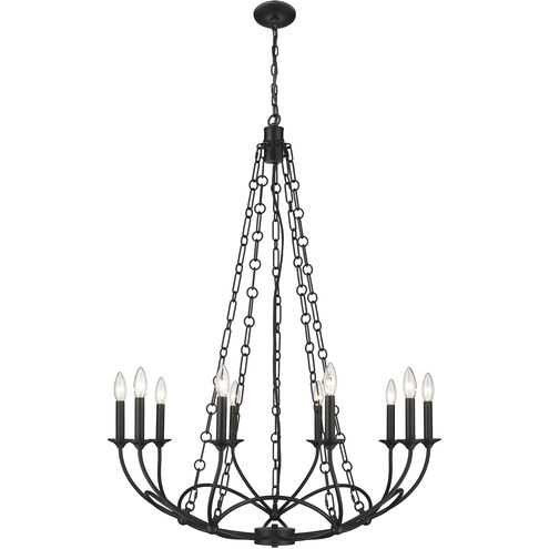 Arabella 10 Light 33 inch Matte Black Chandelier Ceiling Light