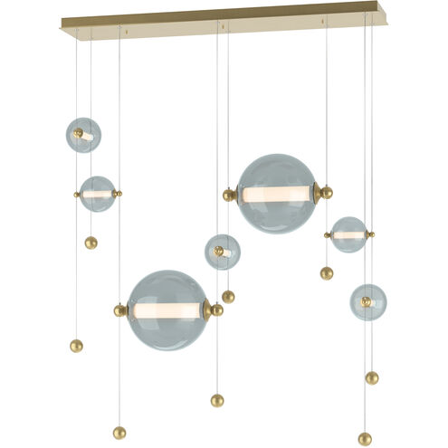 Abacus LED 49 inch Modern Brass Double Linear Pendant Ceiling Light in Cool Grey, Double