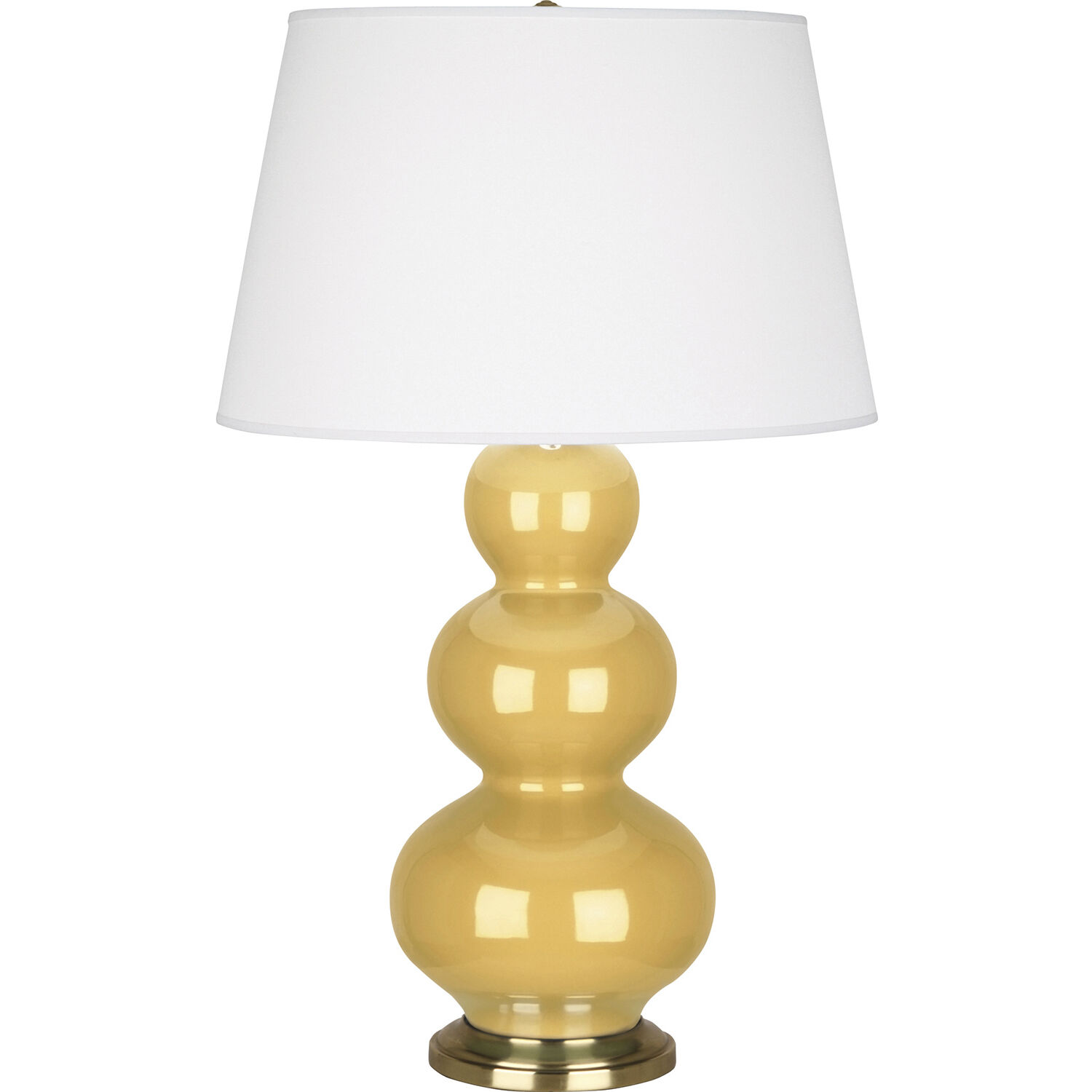 Triple Gourd 32.75 inch 150.00 watt Sunset Yellow Table Lamp Portable Light in Antique Brass