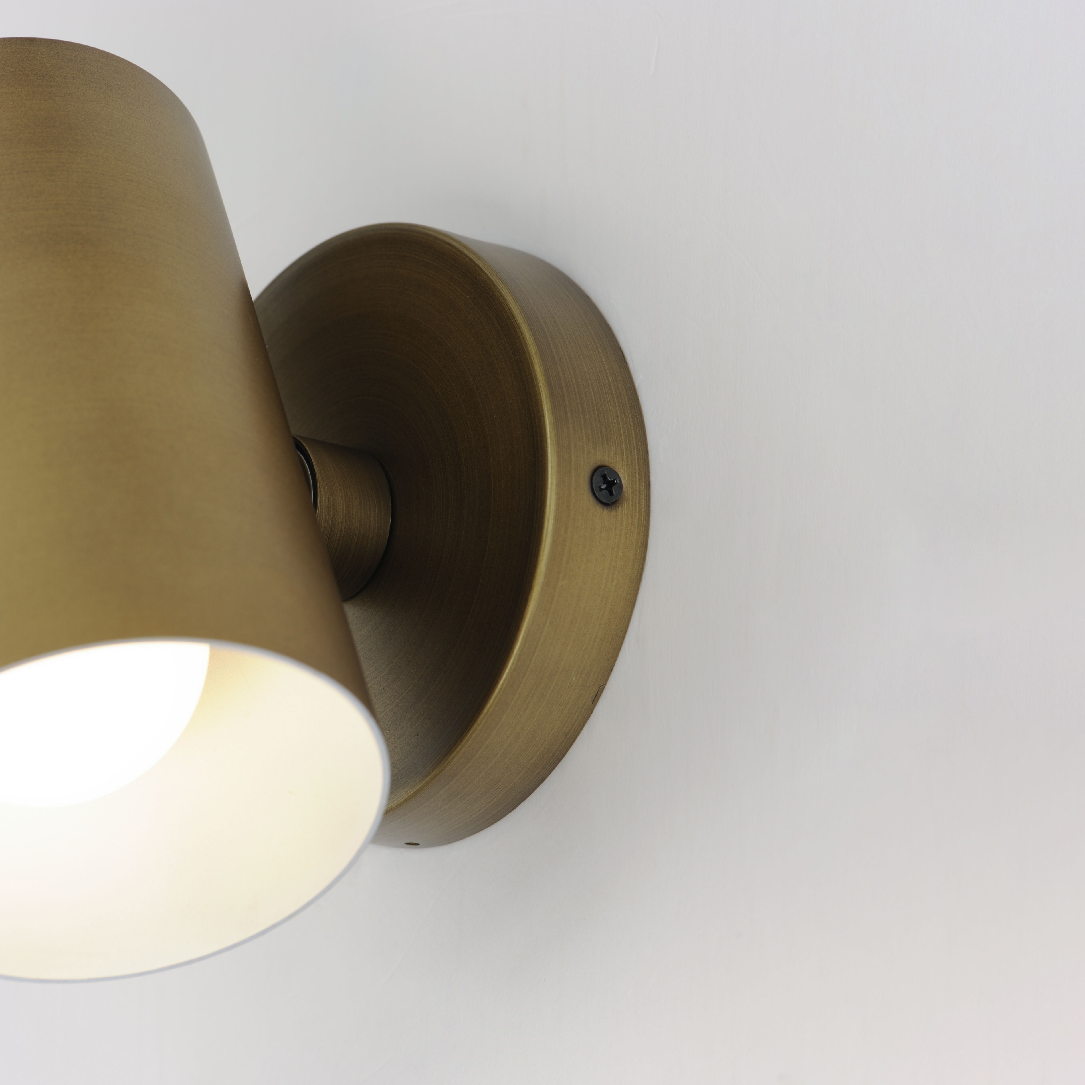 Spot Light LED 7 inch Natural Aged Brass Outdoor Wall Mount