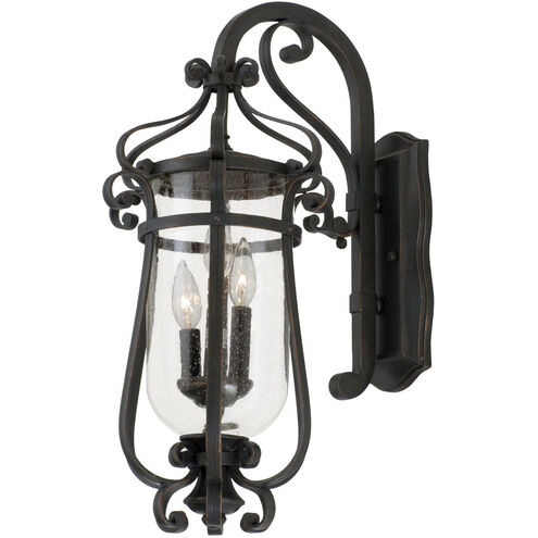 Hartford Outdoor 3 Light 13 inch Burnished Bronze Wall Sconce Wall Light