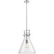 Downtown Urban Newton Cone 1 Light 14 inch Polished Nickel Pendant Ceiling Light in Clear Glass