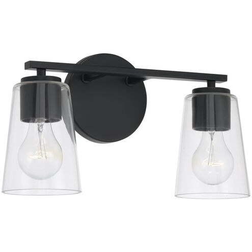 Portman 2 Light 14.5 inch Matte Black Vanity Light Wall Light