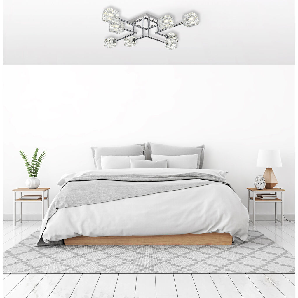 Lyra 8 Light 32 inch Chrome Flush Mount Ceiling Light