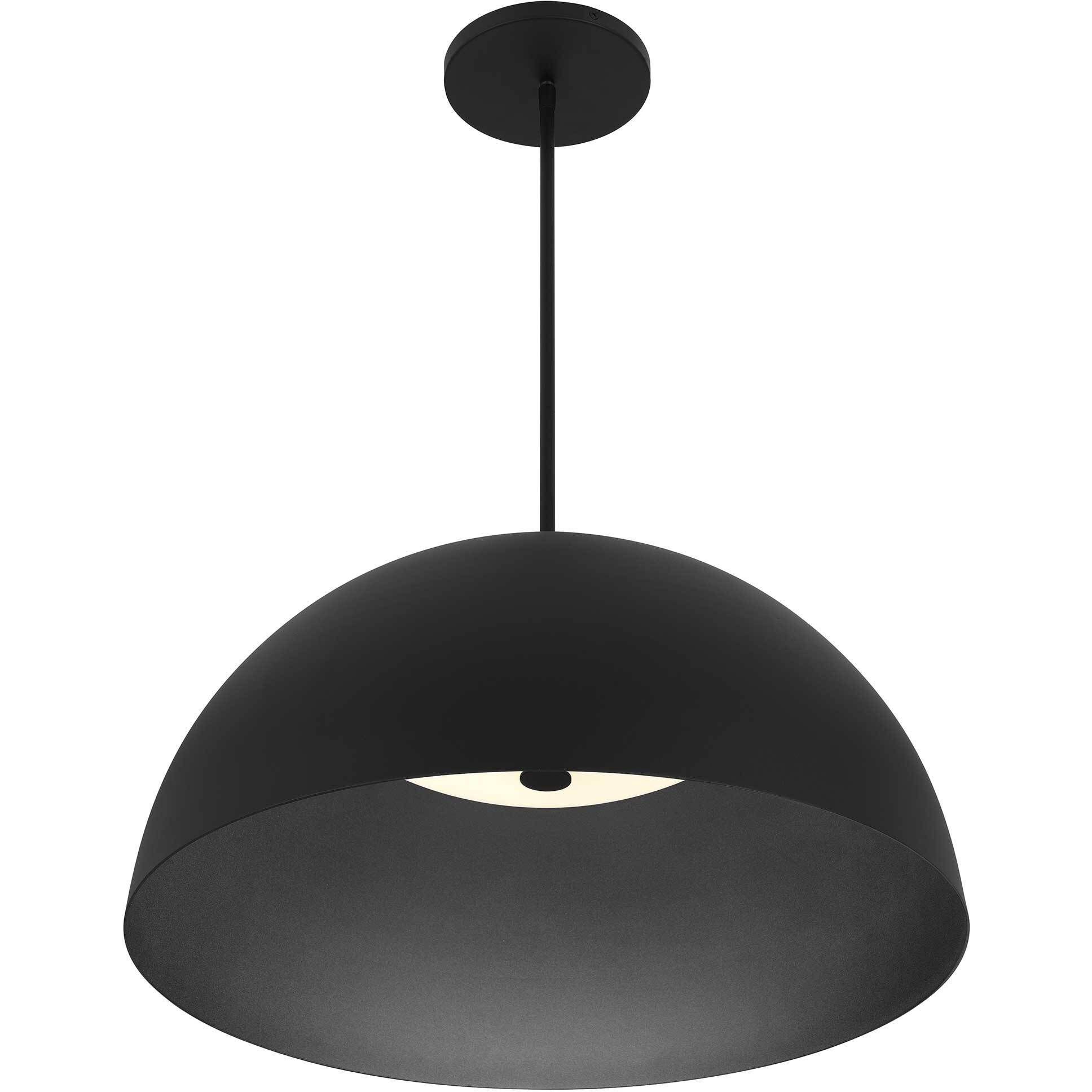 Half Round LED 23.63 inch Sand Black Outdoor Pendant
