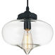 Glass 1 Light 11 inch Black Down Mini Pendant Ceiling Light