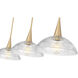 Lunelle 3 Light 52 inch Modern Gold Linear Chandelier Ceiling Light