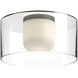 Birch 12 inch Black and Clear Flush Mount Ceiling Light