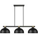 Bronte 3 Light 51.75 inch Matte Black and Rubbed Brass Billiard Light Ceiling Light