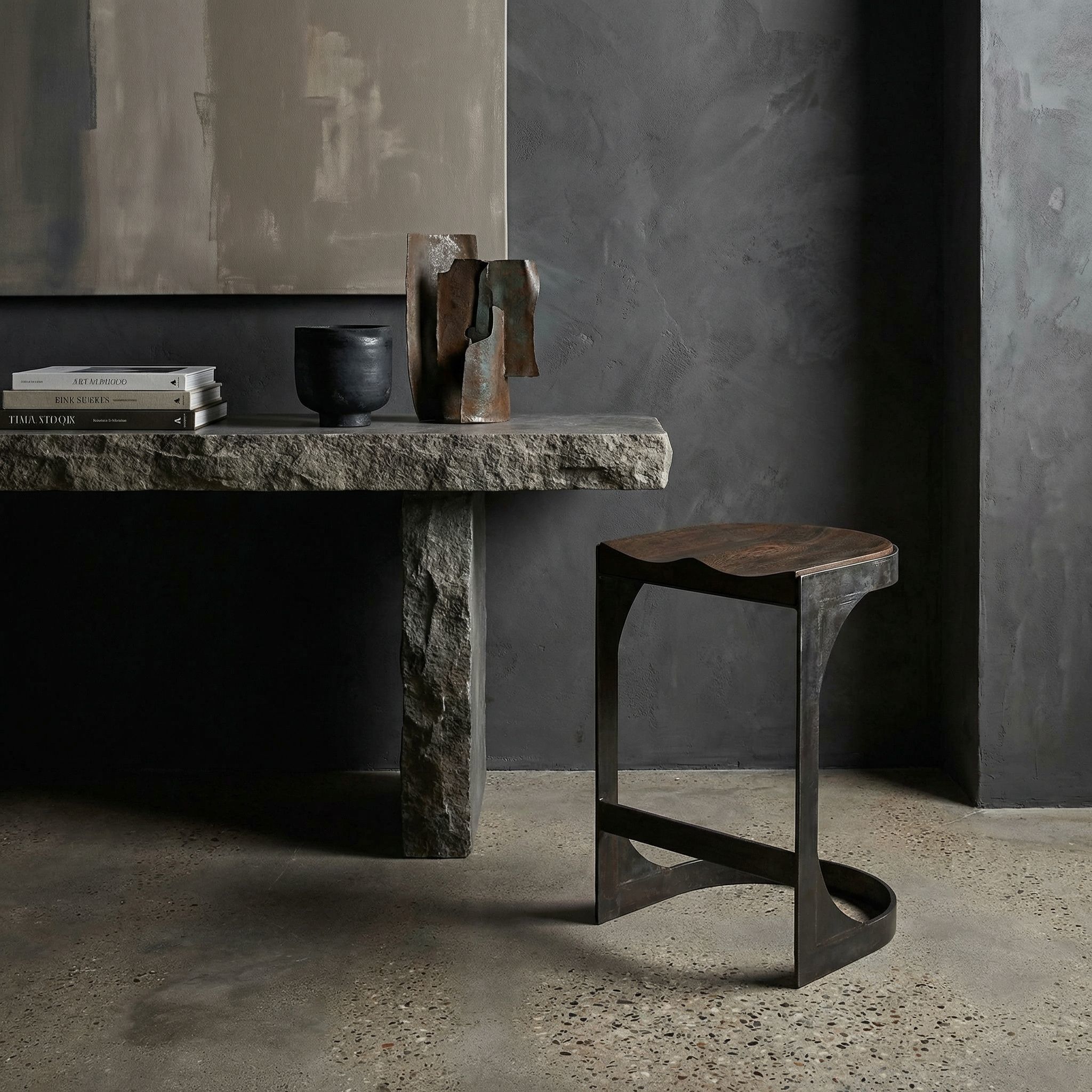 Baxter 24 inch Dark Walnut w/ Matte Black Legs Counter Stool