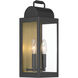 Calandra 2 Light 15 inch Sand Coal Black and Legacy Brass Outdoor Wall Lantern