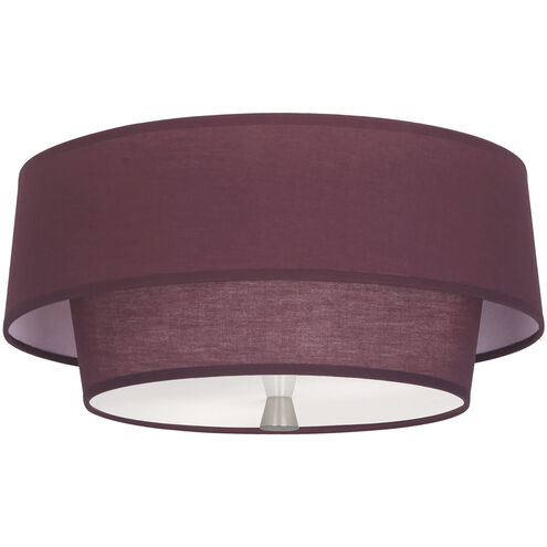 Decker 2 Light 17 inch Polished Nickel Flushmount Ceiling Light in Vintage Wine