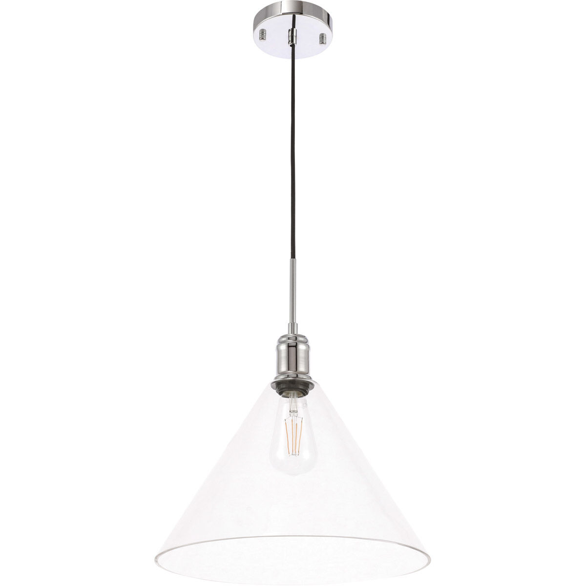 Hugh 1 Light 13.75 inch Chrome Pendant Ceiling Light