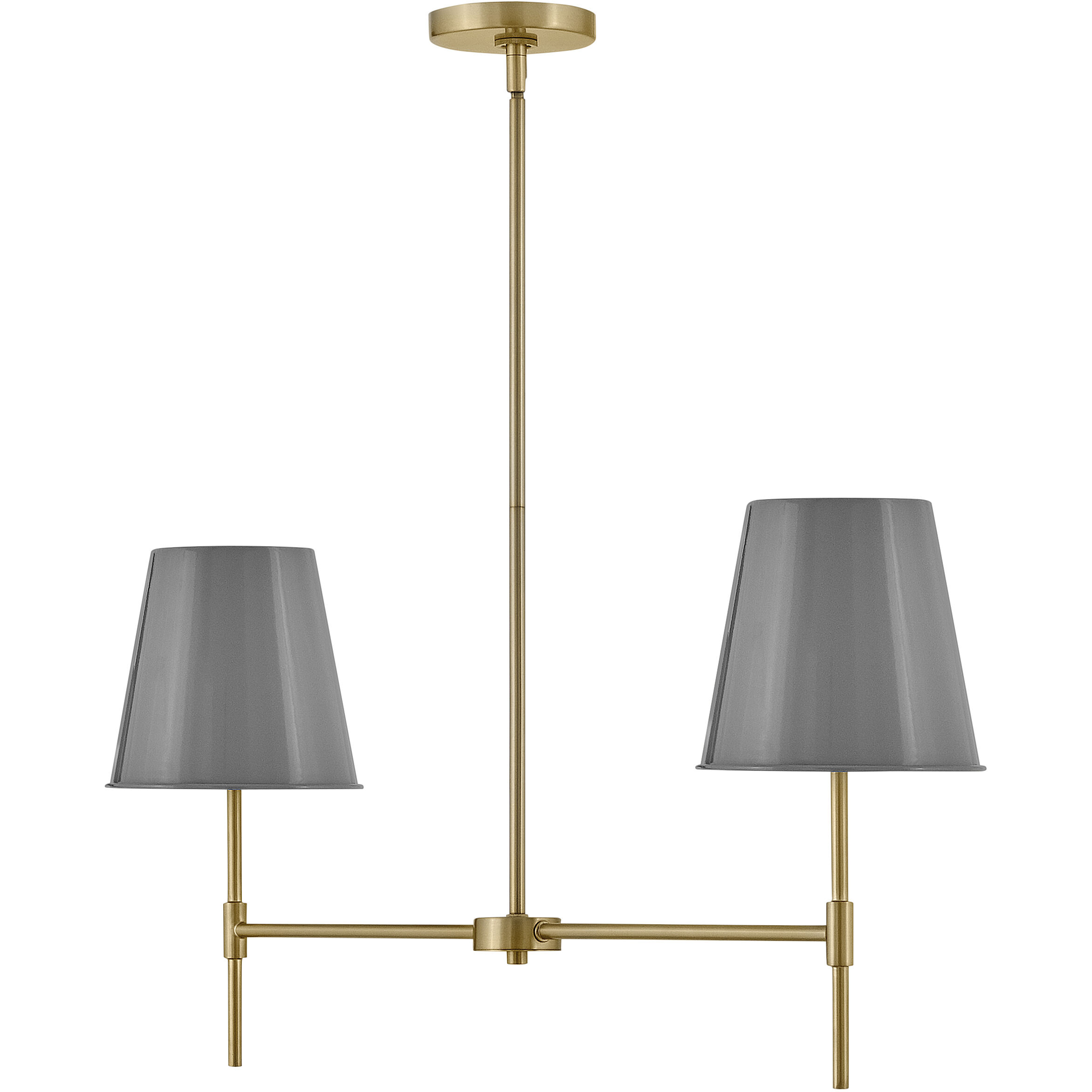 Blake 2 Light 36 inch Lacquered Brass with French Gray Chandelier Ceiling Light