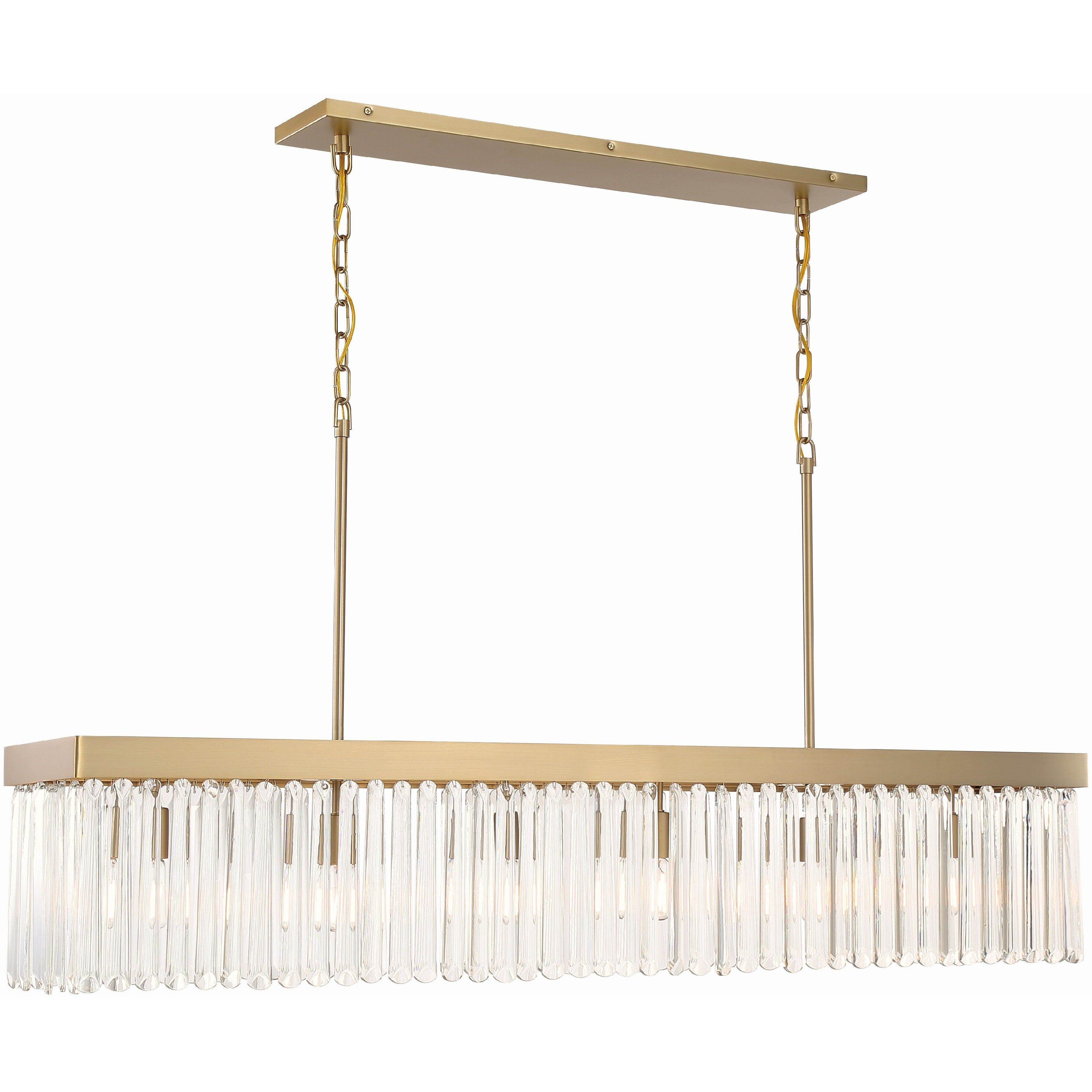 Emory 6 Light 49 inch Modern Gold Linear Chandelier Ceiling Light