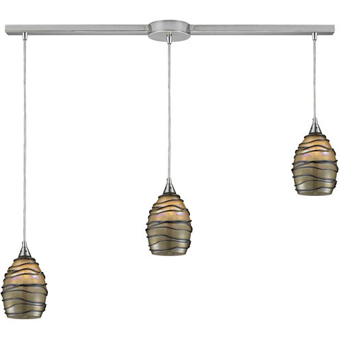 Vines 3 Light 36 inch Satin Nickel Multi Pendant Ceiling Light, Configurable