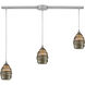 Vines 3 Light 36 inch Satin Nickel Multi Pendant Ceiling Light in Incandescent, Linear with Recessed Adapter, Configurable