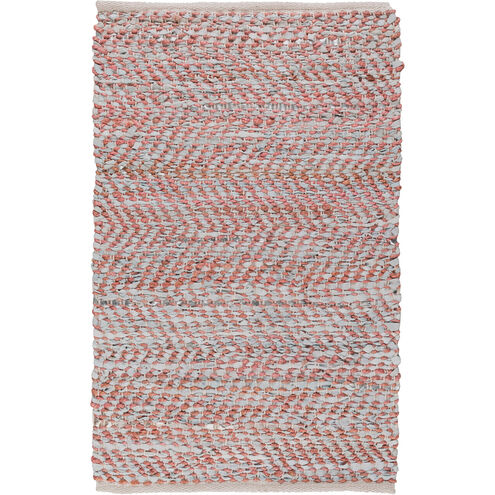 Gideon 72 X 48 inch Aqua, Peach, Metallic - Champagne Rug