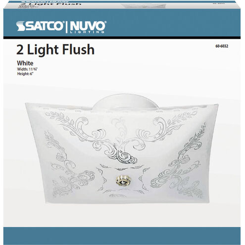 Brentwood 2 Light 12 inch White Flush Mount Ceiling Light