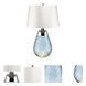 Lena 24 inch Blue Glass Table Lamp Portable Light, Small