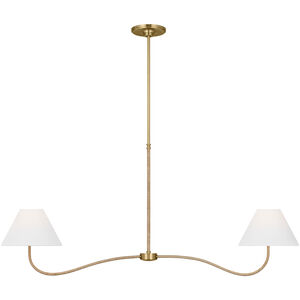 C&M by Chapman & Myers Laguna 2 Light 51.5 inch Burnished Brass Linear Chandelier Ceiling Light