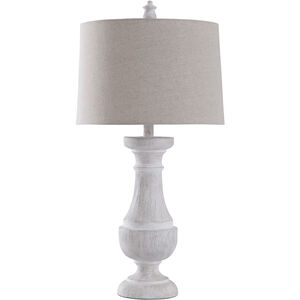 Quail 10 inch 100 watt Weathered White and Oatmeal Table Lamp Portable Light